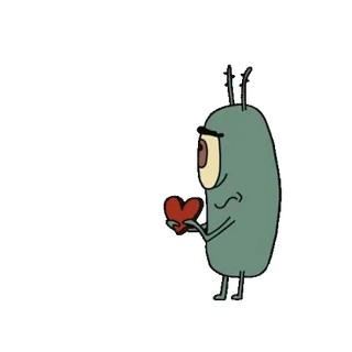 ๐ Plankton SpongeBob SquarePants cartoon, SpongeBob, Plankton, love, heart telegram sticker