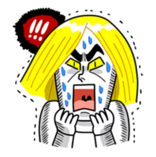 🌝 kartun, terkejut, khawatir, takut, ketakutan, emosi telegram sticker