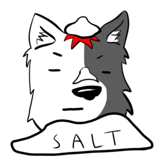 👾 SALT соль, собака, аниме, еда, эмоция, мультфильм, стикер telegram sticker