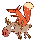 🏃♂️ cáo, nai sừng tấm, động vật, phim hoạt hình telegram sticker