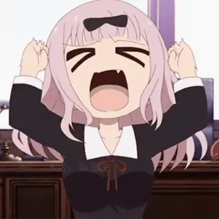 💝 Chika Fujiwara Kaguya-sama: Love Is War anime, chibi, kawaii, cute, angry, yelling telegram sticker