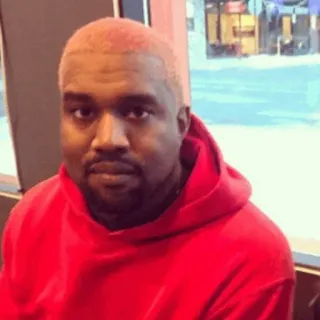 🧪 Kanye West rapper, singer, kanye, west, red, hoodie, celebrity whatsapp sticker