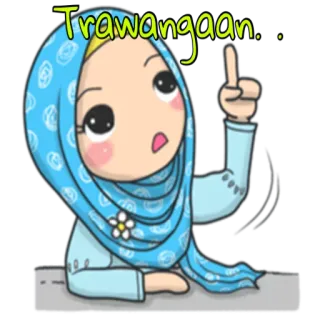 🤔 Trawangaan... Hijab, Femme, Dessin animé, Musulman, Islam telegram sticker