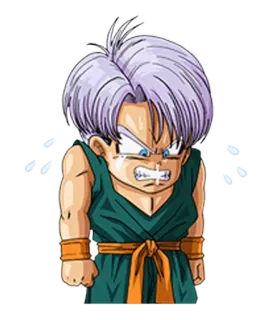 😢 Trunks Dragon Ball Trunks, Dragon Ball, anime, cartone animato, piangendo, triste, personaggio telegram sticker