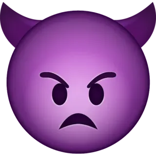 👿 emoji, angry, purple, devil, emoticon, sticker whatsapp sticker
