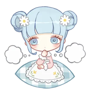 💭 卡通, 角色, 可爱, 女孩, 插画, 贴纸 telegram sticker
