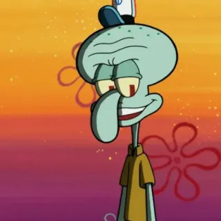 😏 Squidward Tentacles SpongeBob SquarePants สควิดวาร์ด, สพันจ์บ็อบ, การ์ตูน, ตัวละคร telegram sticker