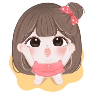 🎀 cartoon, girl, cute, kawaii, animated, sticker telegram sticker