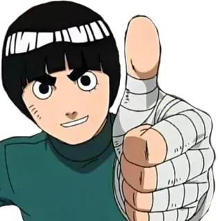 👍 Rock Lee Naruto Rock Lee, Naruto, Anime, Pulgar arriba, Personaje, Sticker whatsapp sticker