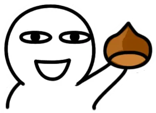 😁 cartone animato, castagna, felice, persona, emoji telegram sticker