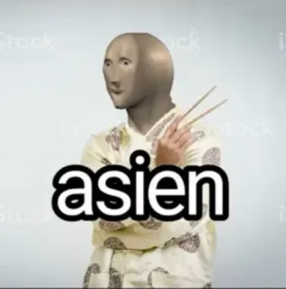 🐉 asien Meme, Stéréotype asiatique, Baguettes, Meme stonks whatsapp sticker
