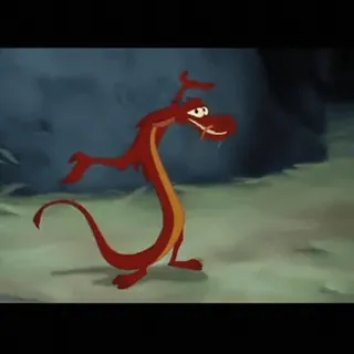🫠 Mushu Mulan dragon, cartoon, Mulan, Disney, character, animated, Mushu whatsapp sticker
