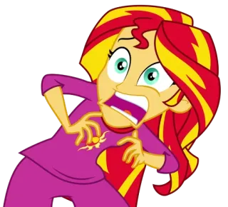 😱 Sunset Shimmer Sunset Shimmer, My Little Pony, Cartoon, Verängstigt, Animiert, Equestria Girls whatsapp sticker