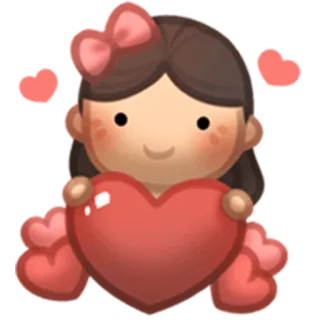❤ lucu, gadis, hati, kawaii, kartun, cinta, manis telegram sticker