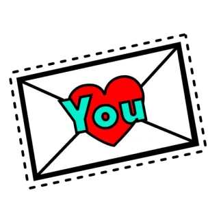 ❤ You tình yêu, trái tim, thư, tin nhắn, ngày Valentine, lãng mạn telegram sticker