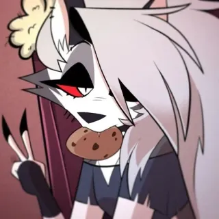 🍪 Loona Helluva Boss perro infernal, dibujos animados, perro, anime, galleta, personaje, Loona whatsapp sticker