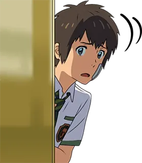 👀 Anime, Manga, Personaggio, Uniforme scolastica, Che guarda, Ragazzo telegram sticker