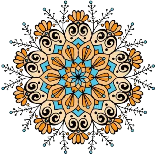 🎨 曼荼羅, 花, パターン, オーナメント, 装飾, 花柄, 幾何学 telegram sticker