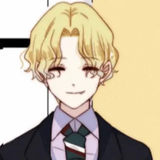 🌙 anime, manga, blond hair, character, suit, tie telegram sticker