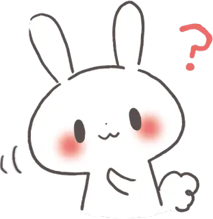 🤨 konijn, schattig, vraagteken, konijntje, denken, verward whatsapp sticker
