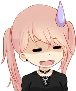😅 ragazza anime, chibi, arrossendo, imbarazzato/a, carino/a, cartone animato, arte digitale, personaggio whatsapp sticker