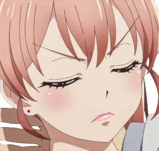 😒 Anime, Ragazza, Arrabbiata, Irritata, Ragazza anime, Cartone animato whatsapp sticker