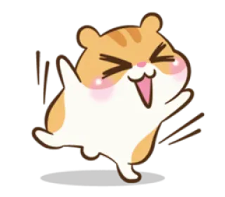 😊 仓鼠, 卡通, 可爱, 快乐, 跑步, 动物 telegram sticker