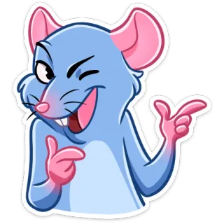 😉 ratón, dibujo animado, animal, guiño, gesto, lindo, divertido telegram sticker