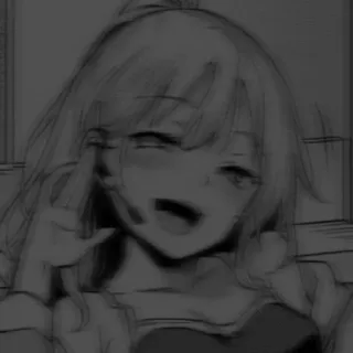 💓 动漫, 女孩, 中指, 手势, 卡通, 绘画 telegram sticker