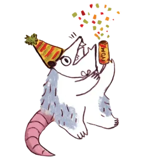 🎉 POM opos, impreza, święto, zwierzę, kreskówka telegram sticker