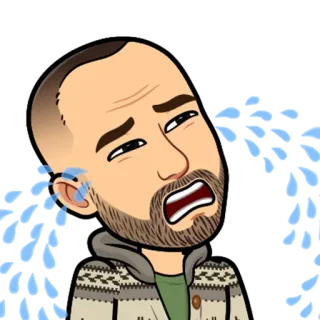 😭 Bitmoji, chorando, triste, desenho animado, avatar, emoji telegram sticker