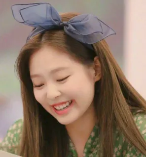 🐼 Jennie kpop, idol, singer, woman, girl, smile, headband telegram sticker