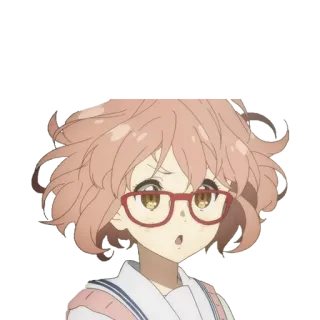 😮 anime, character, glasses, girl, cute whatsapp sticker