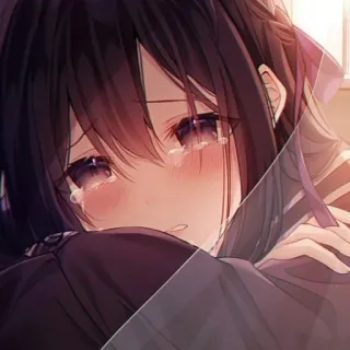 🌱 Anime, Mädchen, weinend, traurig, emotional telegram sticker