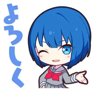 🖐 よろしく Anime, Manga, Cartoon, Kawaii, Niedlich, Gruß telegram sticker