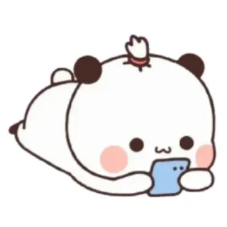 🍃 panda, cute, animal, cartoon, kawaii, sticker telegram sticker