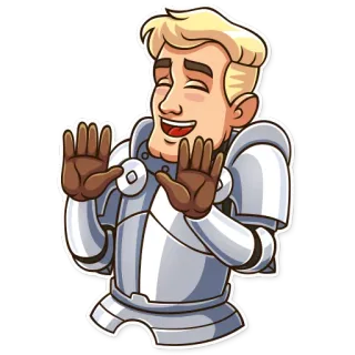 ✋ cavaleiro, armadura, desenho animado, personagem telegram sticker