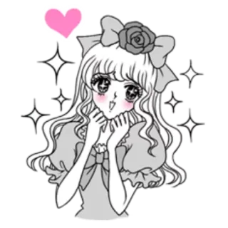 ✨ anime, manga, kawaii, girl, cute, heart, sparkle, bow telegram sticker