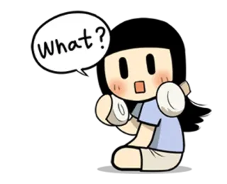 😳 What? cartoon, question, speech bubble, confused, kawaii telegram sticker