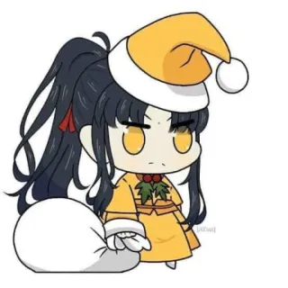 🎅 noël, animé, personnage, chibi, festif, vacances, kawaii whatsapp sticker