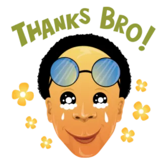 😵 Thanks Bro! obrigado, mano, amizade, apreço, fofo telegram sticker