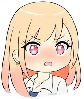 😳 @xxyuji anime, chibi, cute, girl, cartoon, fanart telegram sticker