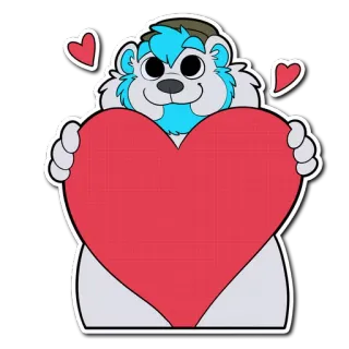 ❤ beruang, hati, cinta, kartun, imut, binatang, stiker whatsapp sticker