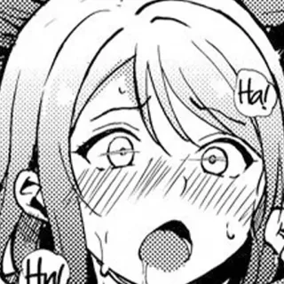 😍 Ha! Hu! manga, anime, emotional, face telegram sticker
