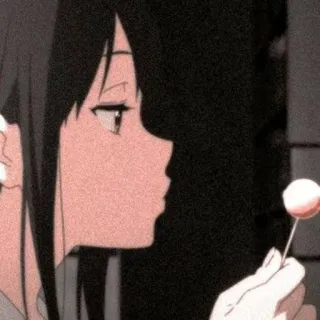 😕 Anime, Cô gái, Kẹo mút, Dễ thương, Hồ sơ, Phim hoạt hình, Hoạt hình telegram sticker