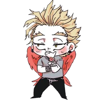 🤔 Hawks My Hero Academia anime, wings, hero, chibi, manga whatsapp sticker