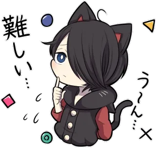 🤔 難しい
うん Anime, Kucing, Jepang, Stiker, Lucu, Berpikir telegram sticker