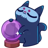 👍 chat, fortune, boule de cristal, pouce levé, autocollant, mignon whatsapp sticker
