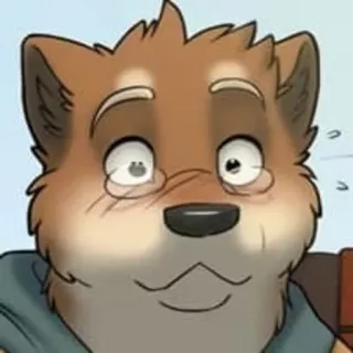 😳 cartoon, furry, anthropomorphic, dog, animal whatsapp sticker