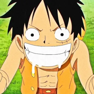 🥟 Monkey D. Luffy One Piece 动漫, 卡通, 微笑, 快乐, 海贼王, 蒙奇·D·路飞 telegram sticker